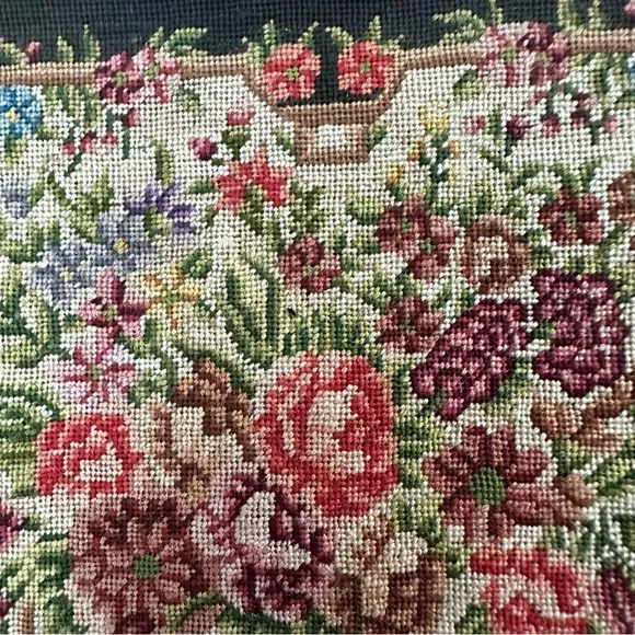 Vintage Micro Petit Point Floral Kiss Lock Hand Bag - Picture 5 of 13